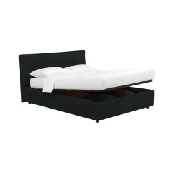 Letto Piazza e Mezza Grigio Scuro Sfoderabile Contenitore, Dimensione Materasso 120x200 cm - Silandro