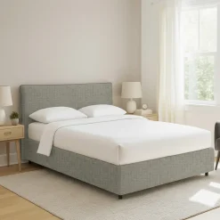 Letto Piazza e Mezza Grigio Sfoderabile Contenitore, Dimensione Materasso 120x190 cm - Cirie