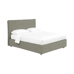 Letto Piazza e Mezza Grigio Sfoderabile Contenitore, Dimensione Materasso 120x190 cm - Cirie