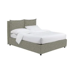 Letto Piazza e Mezza Grigio Sfoderabile Contenitore, Dimensione Materasso 120x190 cm - Erchie