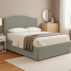 Letto Piazza e Mezza Grigio Sfoderabile Contenitore, Dimensione Materasso 120x190 cm - Lavagna