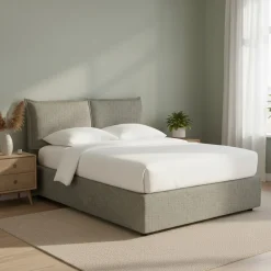 Letto Piazza e Mezza Grigio Sfoderabile Contenitore, Dimensione Materasso 120x190 cm - Rabbi