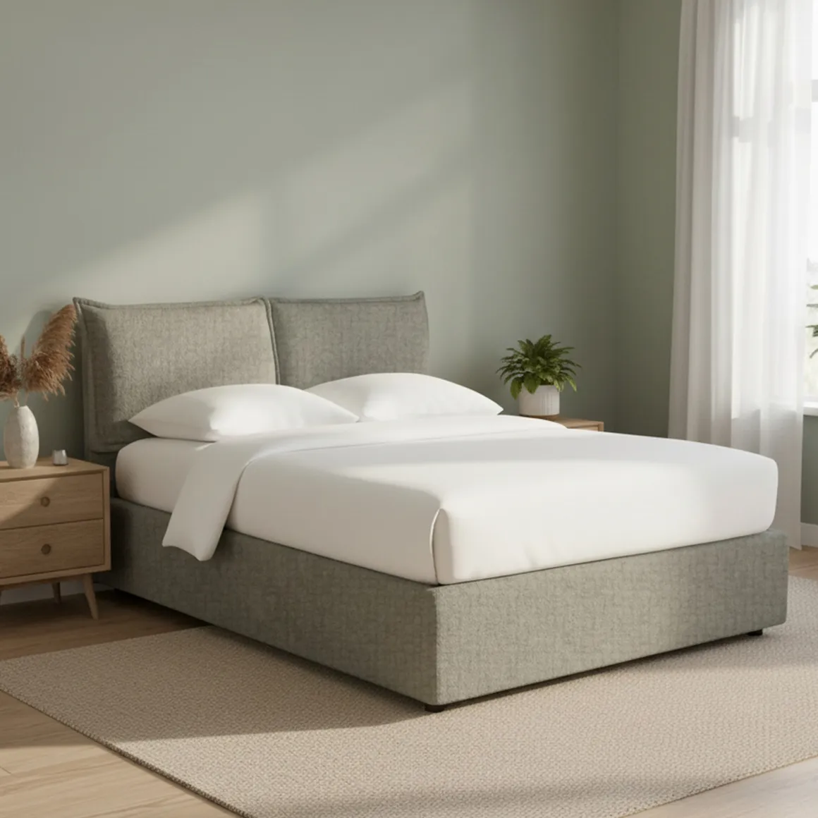 Letto Piazza e Mezza Grigio Sfoderabile Contenitore, Dimensione Materasso 120x190 cm - Rabbi