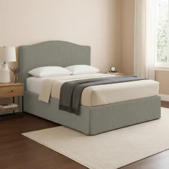 Letto Piazza e Mezza Grigio Sfoderabile Contenitore, Dimensione Materasso 120x200 cm - Pogno