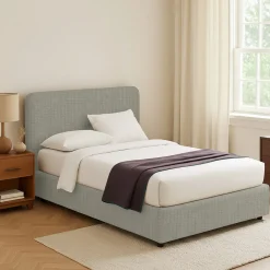 Letto Piazza e Mezza Grigio Sfoderabile Contenitore, Dimensione Materasso 120x200 cm - Rezzago