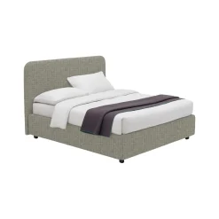 Letto Piazza e Mezza Grigio Sfoderabile Contenitore, Dimensione Materasso 120x200 cm - Rezzago