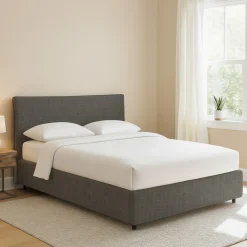 Letto Piazza e Mezza Grigio Tortora Sfoderabile Contenitore, Dimensione Materasso 120x190 cm - Cirie