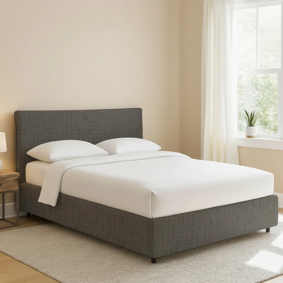 Letto Piazza e Mezza Grigio Tortora Sfoderabile Contenitore, Dimensione Materasso 120x190 cm - Cirie