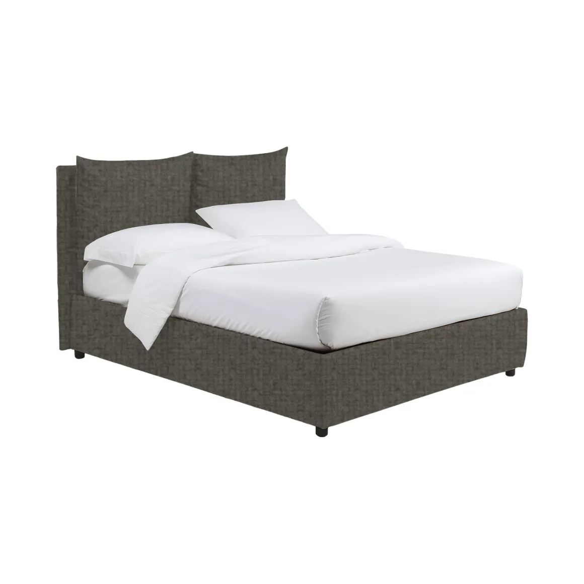 Letti Piazza E Mezza|Letti Piazza E Mezza > Dmora Letto Piazza e Mezza Grigio Tortora Sfoderabile Contenitore, Dimensione Materasso 120x190 cm - Forli Grigio Antracite