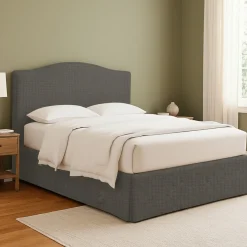 Letto Piazza e Mezza Grigio Tortora Sfoderabile Contenitore, Dimensione Materasso 120x190 cm - Lavagna