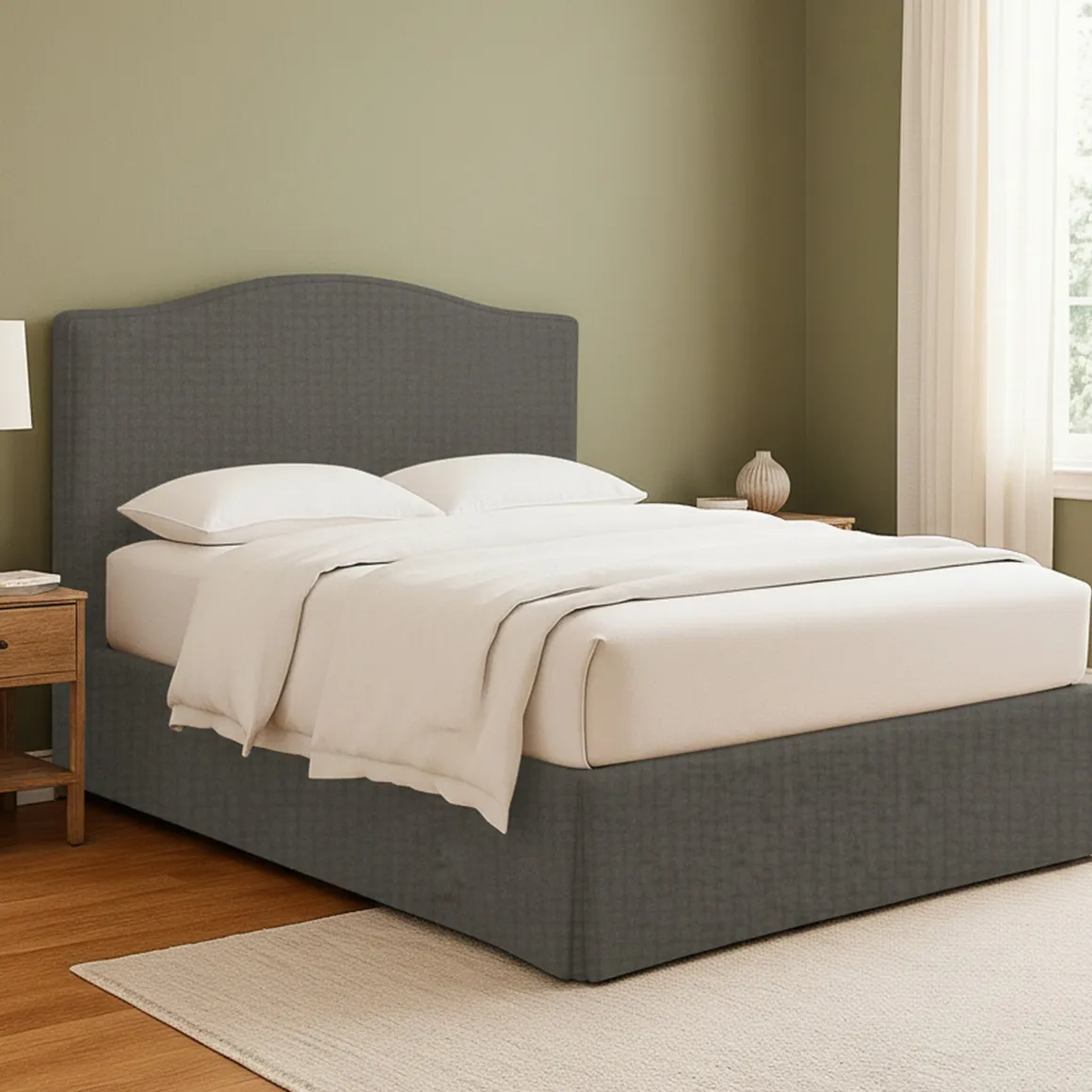 Letto Piazza e Mezza Grigio Tortora Sfoderabile Contenitore, Dimensione Materasso 120x190 cm - Lavagna