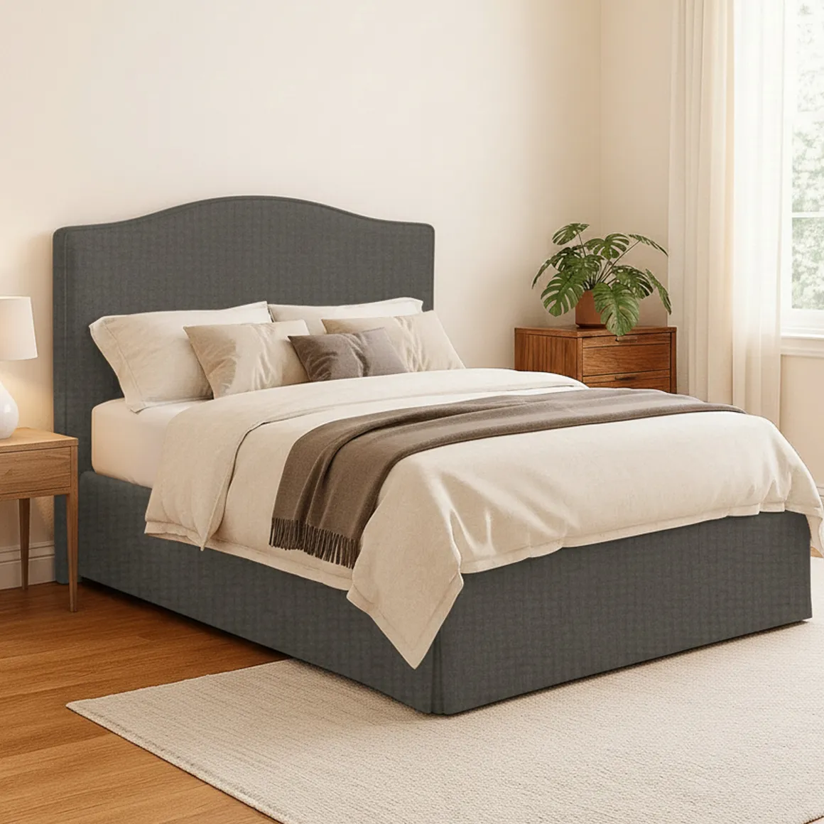 Letto Piazza e Mezza Grigio Tortora Sfoderabile Contenitore, Dimensione Materasso 120x200 cm - Pogno
