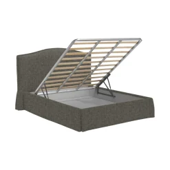 Letto Piazza e Mezza Grigio Tortora Sfoderabile Contenitore, Dimensione Materasso 120x200 cm - Pogno