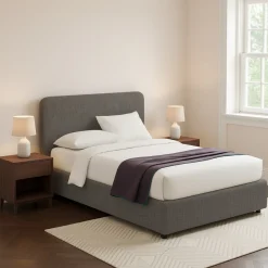 Letto Piazza e Mezza Grigio Tortora Sfoderabile Contenitore, Dimensione Materasso 120x200 cm - Rezzago