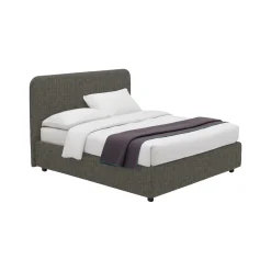 Letto Piazza e Mezza Grigio Tortora Sfoderabile Contenitore, Dimensione Materasso 120x200 cm - Rezzago