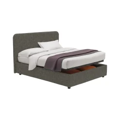 Letti Piazza E Mezza|Letti Piazza E Mezza > Dmora Letto Piazza e Mezza Grigio Tortora Sfoderabile Contenitore, Dimensione Materasso 120x200 cm - Silandro Grigio Antracite