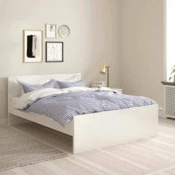 Letti Piazza E Mezza|Letti Piazza E Mezza > Dmora Letto piazza e mezza Gustava, 146x197 h80 cm, Bianco Bianco Lucido