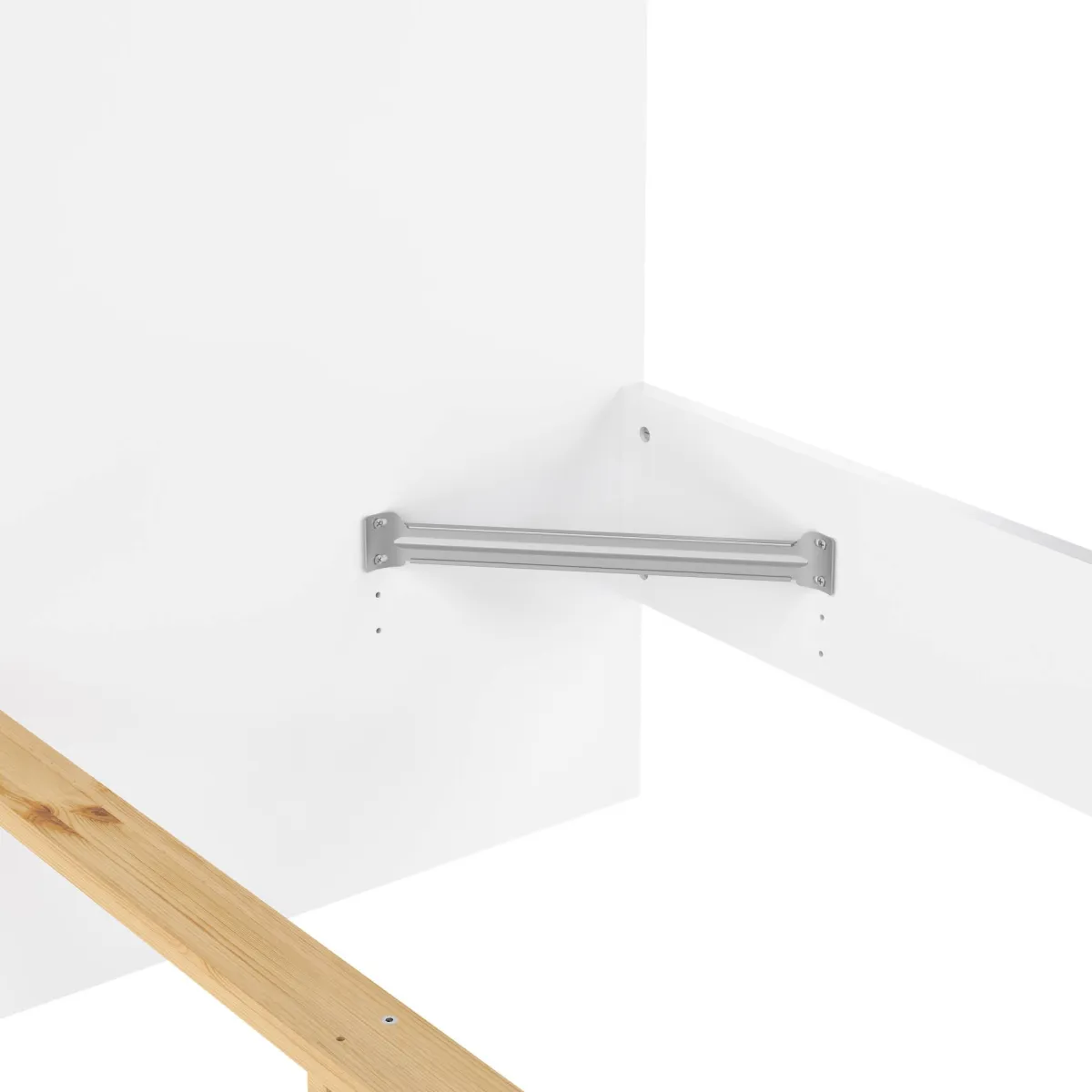 Letti Piazza E Mezza|Letti Piazza E Mezza > Dmora Letto piazza e mezza Gustava, 146x197 h80 cm, Bianco Bianco Lucido