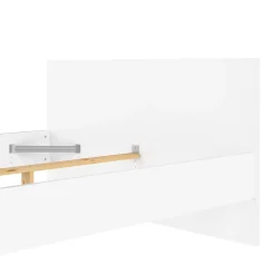 Letti Piazza E Mezza|Letti Piazza E Mezza > Dmora Letto piazza e mezza Gustava, 146x197 h80 cm, Bianco Bianco Lucido