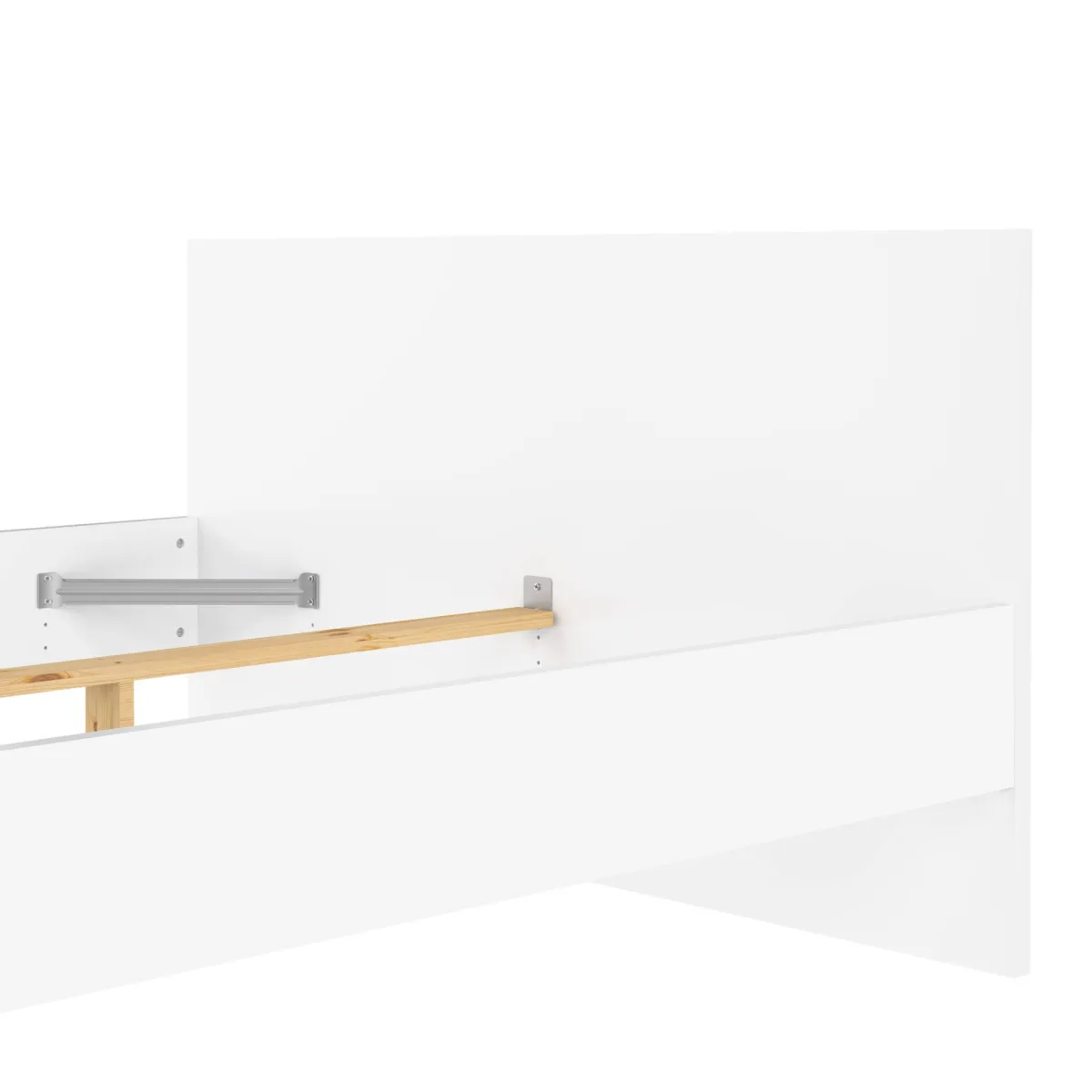 Letti Piazza E Mezza|Letti Piazza E Mezza > Dmora Letto piazza e mezza Gustava, 146x197 h80 cm, Bianco Bianco Lucido