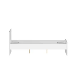 Letti Piazza E Mezza|Letti Piazza E Mezza > Dmora Letto piazza e mezza Gustava, 146x197 h80 cm, Bianco Bianco Lucido