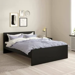Letto piazza e mezza Gustava, 146x197 h80 cm, Nero
