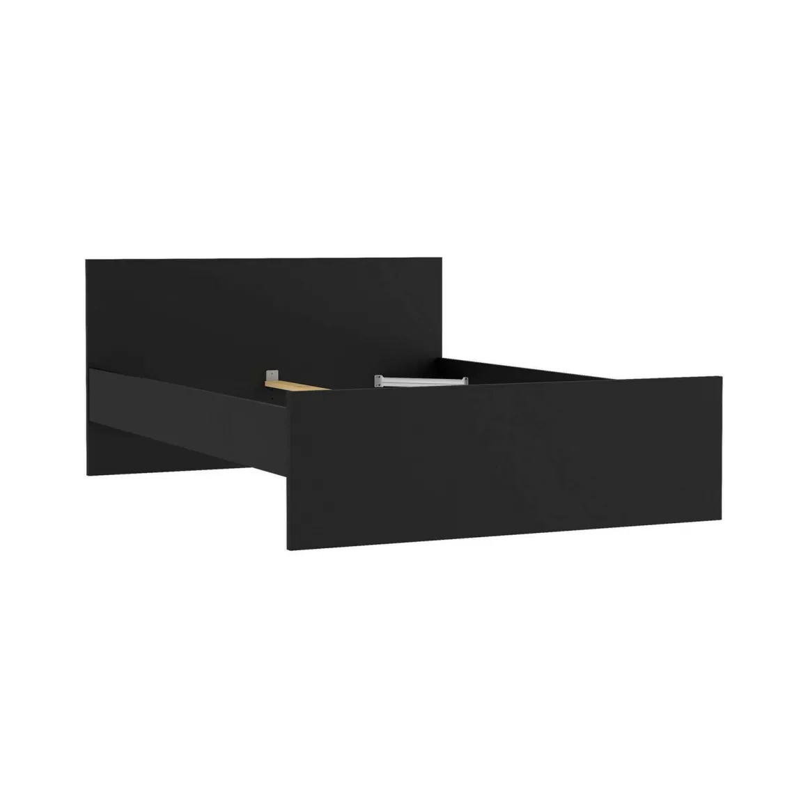 Letto piazza e mezza Gustava, 146x197 h80 cm, Nero