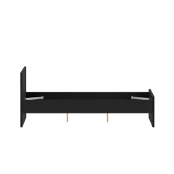 Letto piazza e mezza Gustava, 146x197 h80 cm, Nero