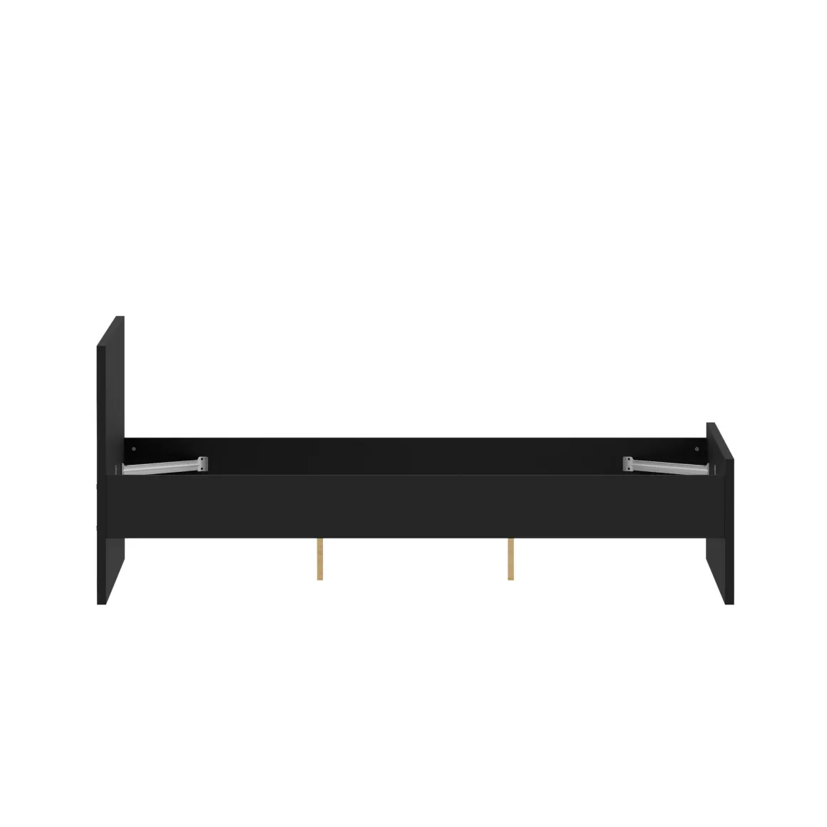 Letto piazza e mezza Gustava, 146x197 h80 cm, Nero