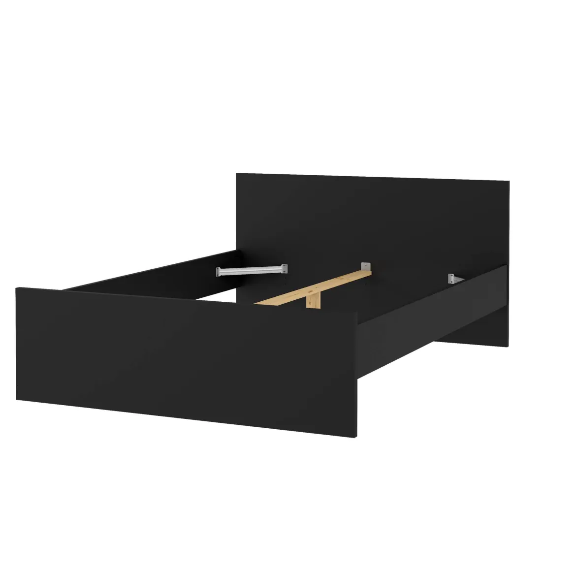 Letto piazza e mezza Gustava, 146x197 h80 cm, Nero