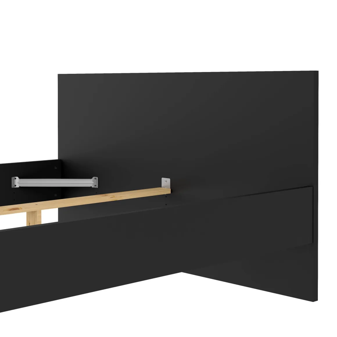 Letto piazza e mezza Gustava, 146x197 h80 cm, Nero