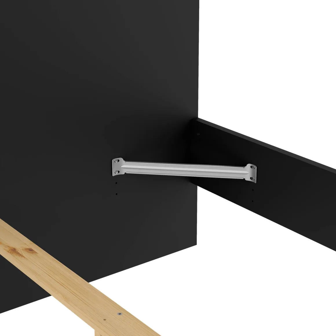 Letto piazza e mezza Gustava, 146x197 h80 cm, Nero