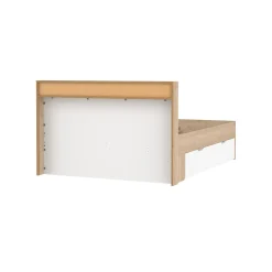 Letto piazza e mezza Jean, 206x150 h97 cm, Rovere e Bianco