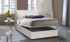 Letto piazza e mezza Latona, adatto per materasso Cm 120x190, Bianco
