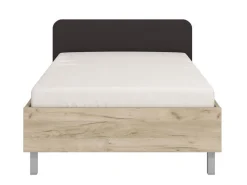 Letti Piazza E Mezza|Letti Piazza E Mezza > Dmora Letto Piazza e Mezza Marrone Rovere Grigio Grigio Dimensione Materasso 120x200 cm, Imbottito - Norcia Grigio, Marrone Rovere Grigio