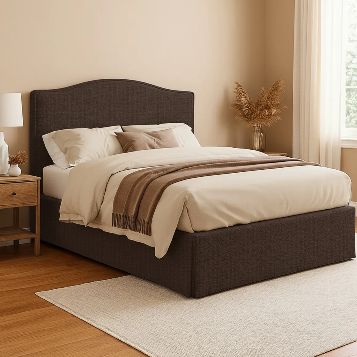 Letti Piazza E Mezza|Letti Piazza E Mezza > Dmora Letto Piazza e Mezza Sfoderabile Contenitore, Dimensione Materasso 120x190 cm - Medolago Marrone