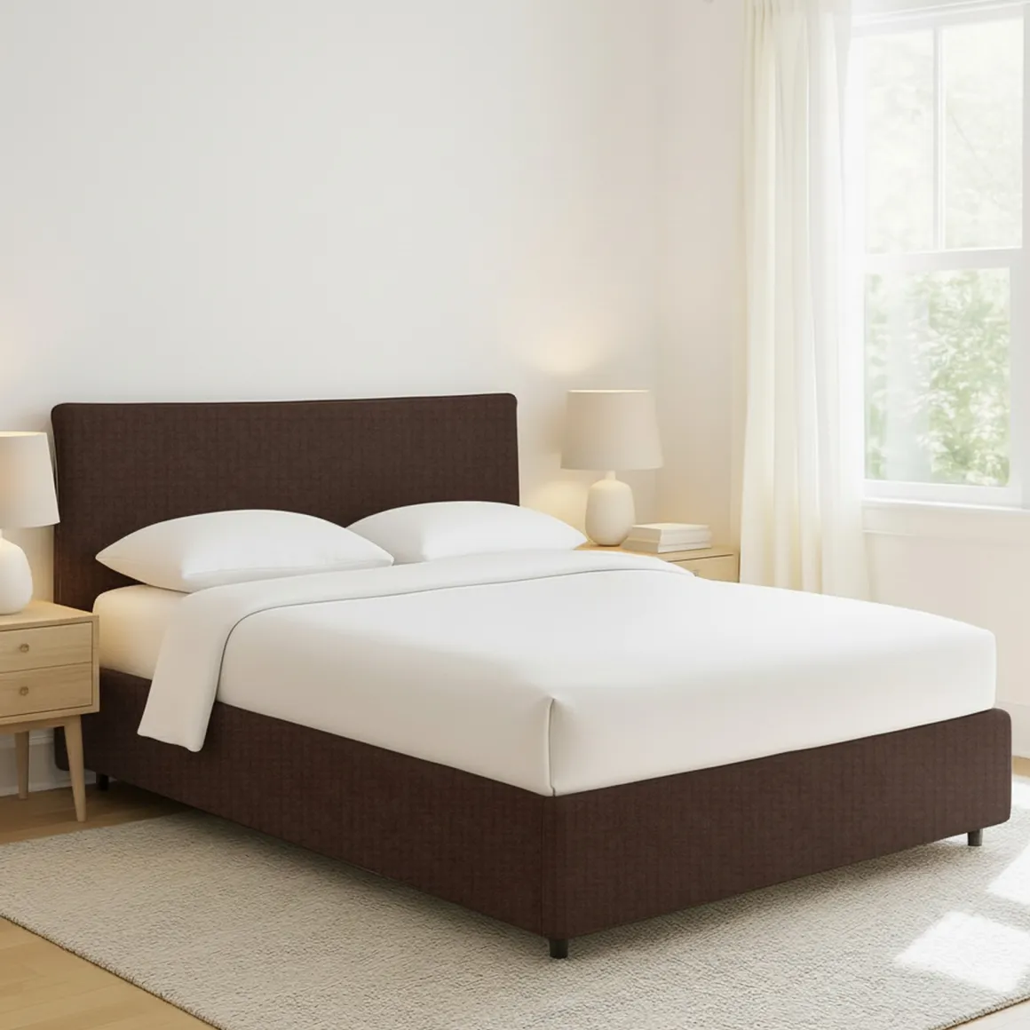 Letto Piazza e Mezza Marrone Sfoderabile Contenitore, Dimensione Materasso 120x200 cm - Silandro
