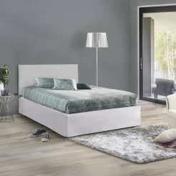 Letto piazza e mezza Opale, Cm 120x190, Bianco