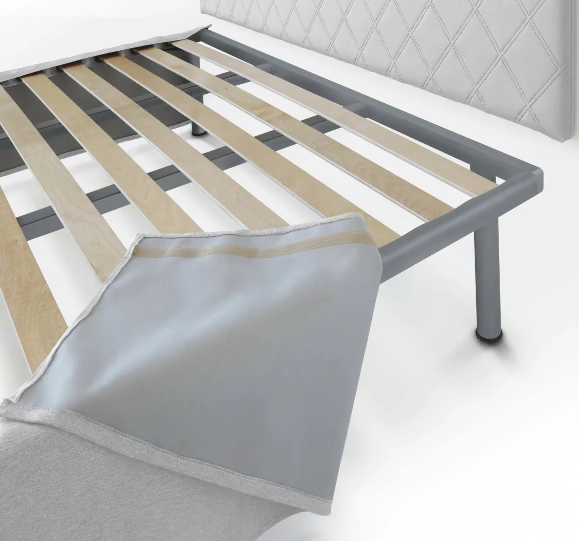 Letto piazza e mezza Opale, Cm 120x190, Bianco