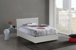 Letto piazza e mezza Re, con materasso Cm 120x200 incluso, Bianco