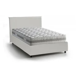 Letto piazza e mezza Re, con materasso Cm 120x200 incluso, Bianco