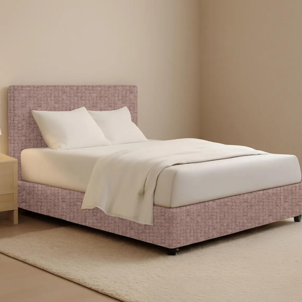 Letto Piazza e Mezza Rosa Antico Sfoderabile Contenitore, Dimensione Materasso 120x200 cm - Codevigo