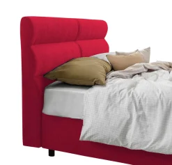 Letto Piazza e Mezza Rosso Sfoderabile Contenitore, Dimensione Materasso 120x200 cm Made in Italy - Briona