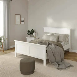 Letti Piazza E Mezza|Letti Piazza E Mezza > Dmora Letto piazza e mezza Umbert, 158x211 h110 cm, Bianco