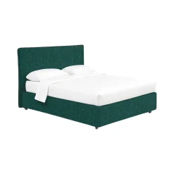 Letto Piazza e Mezza Verde Petrolio Sfoderabile Contenitore, Dimensione Materasso 120x200 cm - Silandro