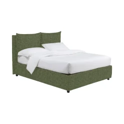 Letto Piazza e Mezza Verde Sfoderabile Contenitore, Dimensione Materasso 120x190 cm - Erchie