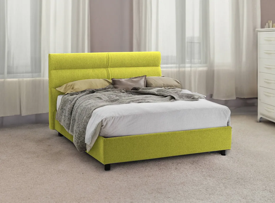 Letti Piazza E Mezza|Letti Piazza E Mezza > Dmora Letto Piazza e Mezza Sfoderabile Contenitore, Dimensione Materasso 120x200 cm - Codevigo Verde