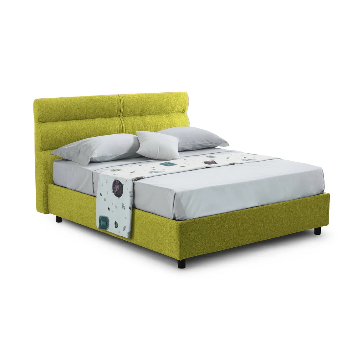 Letti Piazza E Mezza|Letti Piazza E Mezza > Dmora Letto Piazza e Mezza Sfoderabile Contenitore, Dimensione Materasso 120x200 cm - Codevigo Verde