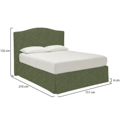 Letto Piazza e Mezza Verde Sfoderabile Contenitore, Dimensione Materasso 120x200 cm - Pogno