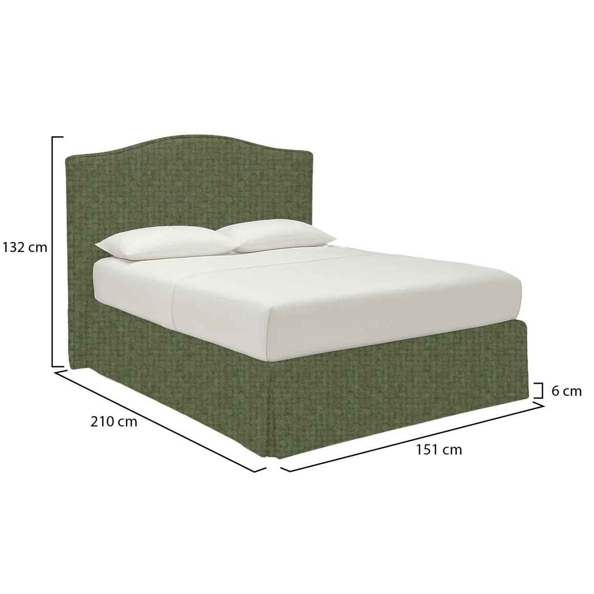 Letto Piazza e Mezza Verde Sfoderabile Contenitore, Dimensione Materasso 120x200 cm - Pogno